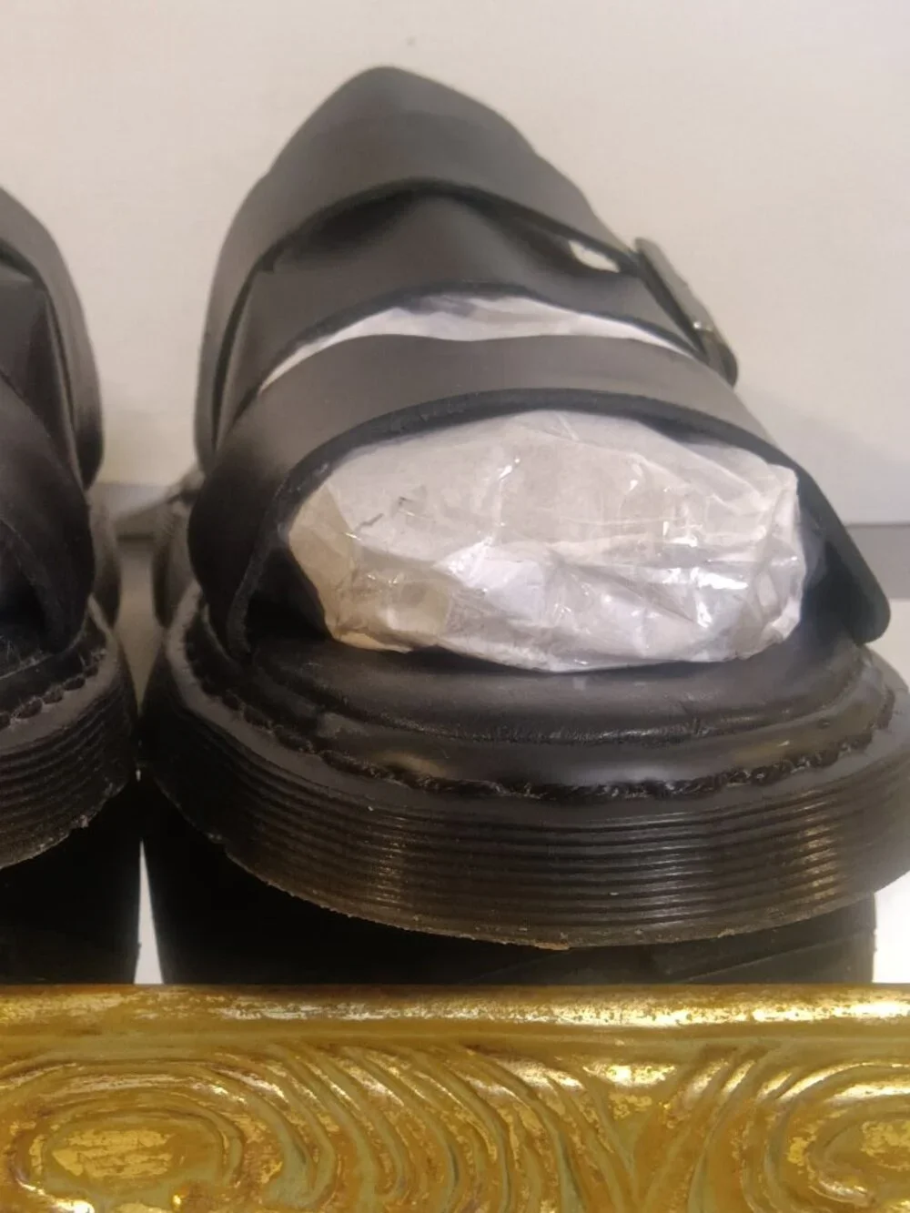 Dr. Martens Air Ware BRELADE Slip-In Brando Black Leather Sandal  Never Worn